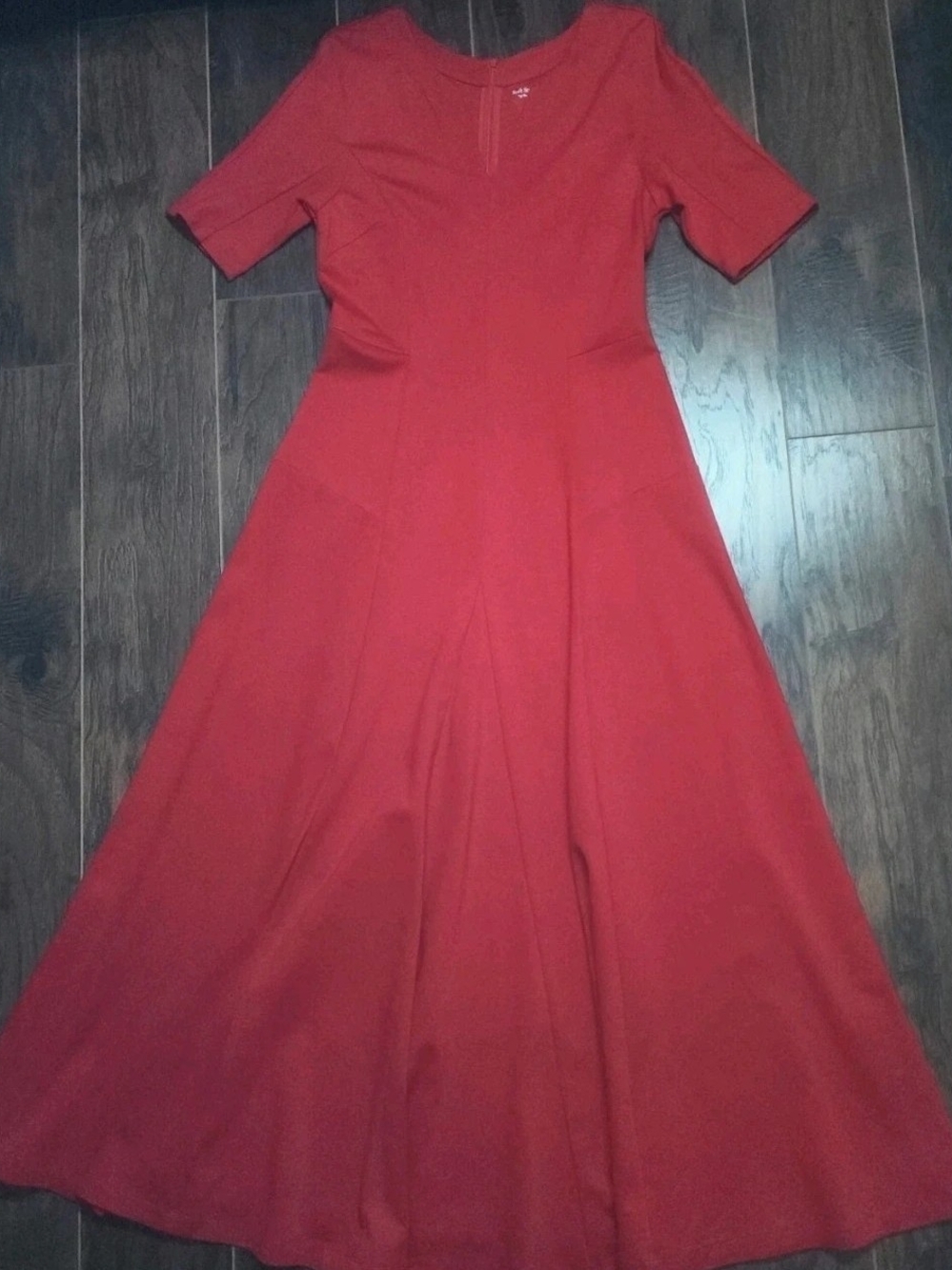 Soft Surroundings Red Midi Fit-and-Flare Dress